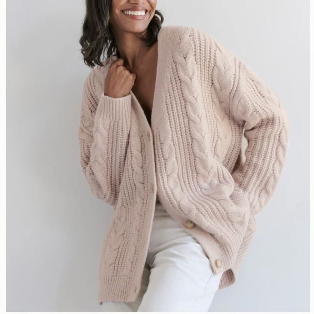 Jenni Kayne Blush Cable Cocoon Cardigan